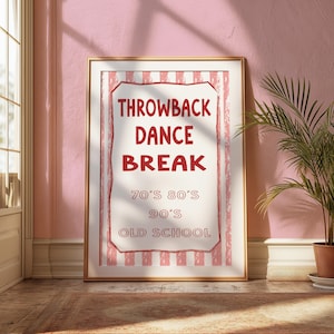 Póster con impresión artística de baile retro, impresión de discoteca para cocina, decoración divertida para dormitorio de adolescentes, arte retro de los años 70, 80 y 90, bola de discoteca, solo buenas vibras