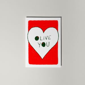 Olive You Card, biglietto d'amore, biglietto di anniversario, biglietto divertente, biglietto di compleanno, biglietto d'oliva, biglietto di San Valentino, biglietto di gioco di parole romantico con busta