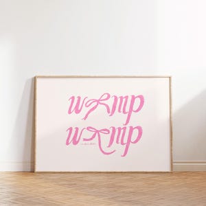Womp Womp Coquette Print, Hand Drawn Bow Illustration Poster image 1