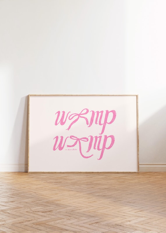 Womp Womp Coquette Print, Hand Drawn Bow Illustration Poster