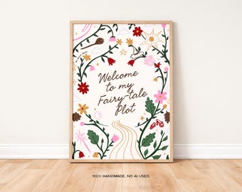 Fairy-Tale Plot Art Print, Whimsical Floral Decor