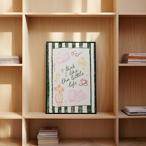 Penso che mi piaccia questo piccolo libro di vita, stampa artistica, poster, stampa retrò vintage alla moda, arte murale per cucina moderna di metà secolo, poster minimalista