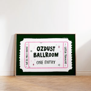 Ozdust Ballroom Singular Ticket Art Print Poster, Kino London West End Broadway Poster, moderne Küche Schlafzimmer Dekor, Barwagen Art