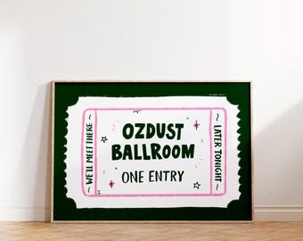 Ozdust ボールルームチケットアートプリント、ブロードウェイ映画館ポスター（デジタルダウンロード）