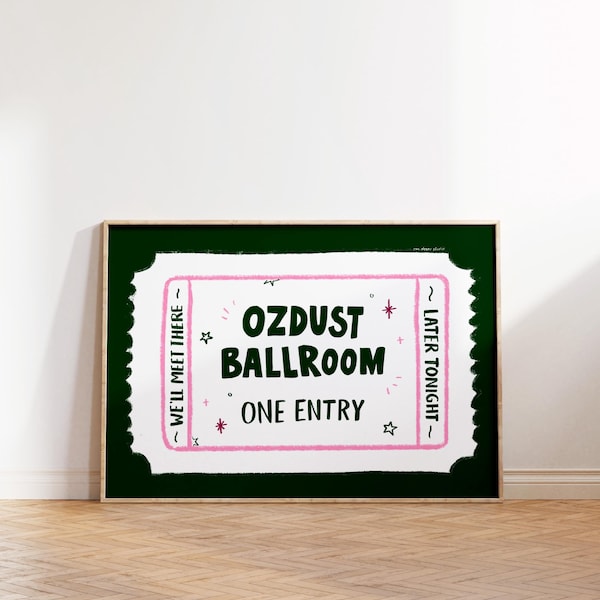 Póster con impresión artística de la entrada única del Ozdust Ballroom, póster de cine del West End de Londres, decoración moderna para cocina y dormitorio, arte de carrito de bar.