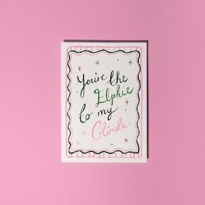 Você é a Elfinha da minha Glinda Cartão de felicitações, Cartão de teatro musical da Broadway feito à mão, Cartão do London Theatreland West End com envelope