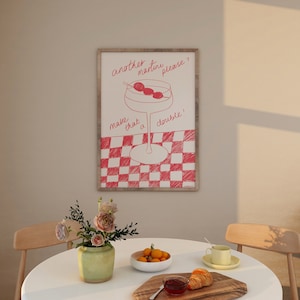 Une autre affiche d'impression de martini, impression d'aliments vintage, impression rétro tendance, illustration de boisson, impression du milieu du siècle, art mural de cuisine moderne