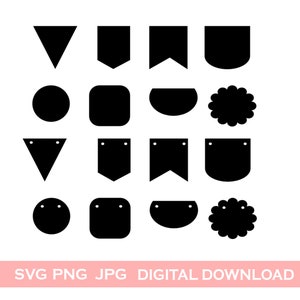 Bunting svg, banner svg png jpg, cricut silhouette cut files, SVG Bundle, birthday banner svg, bunting flag svg, Instant Download