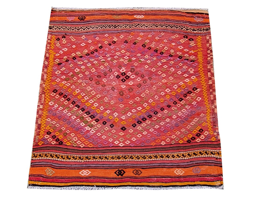 ヴィンテージキリム ヴィンテージキリムラグ 3.4 x 3 フィート オリエンタルラグ