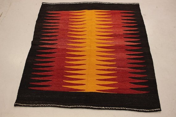 3.4x3.2 ft Geometric Kilim Rug, Large Kilim Rug, Vintage Handmade Kilim Rug, Turkish Kilim Rug, Bedroom Kilim Rug, Ethnic Kilim Rug  MYK-571