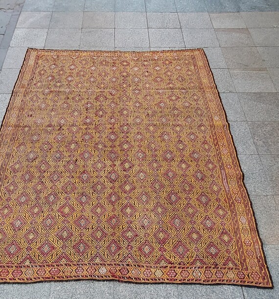 ヴィンテージキリムラグ 8.5x6.6フィート、オリエンタルラグ、キッチン