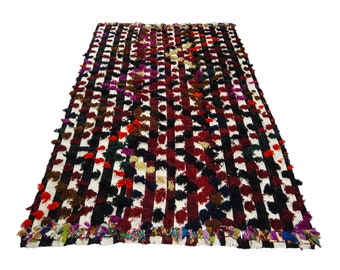 8x4.7 ft Turkish Kilim Rug, Bohemian Home Floor Kilim Rug,Traditional Kilim Rug,Turkish Rug, Red,Black Home Decor Rug, MNK-30