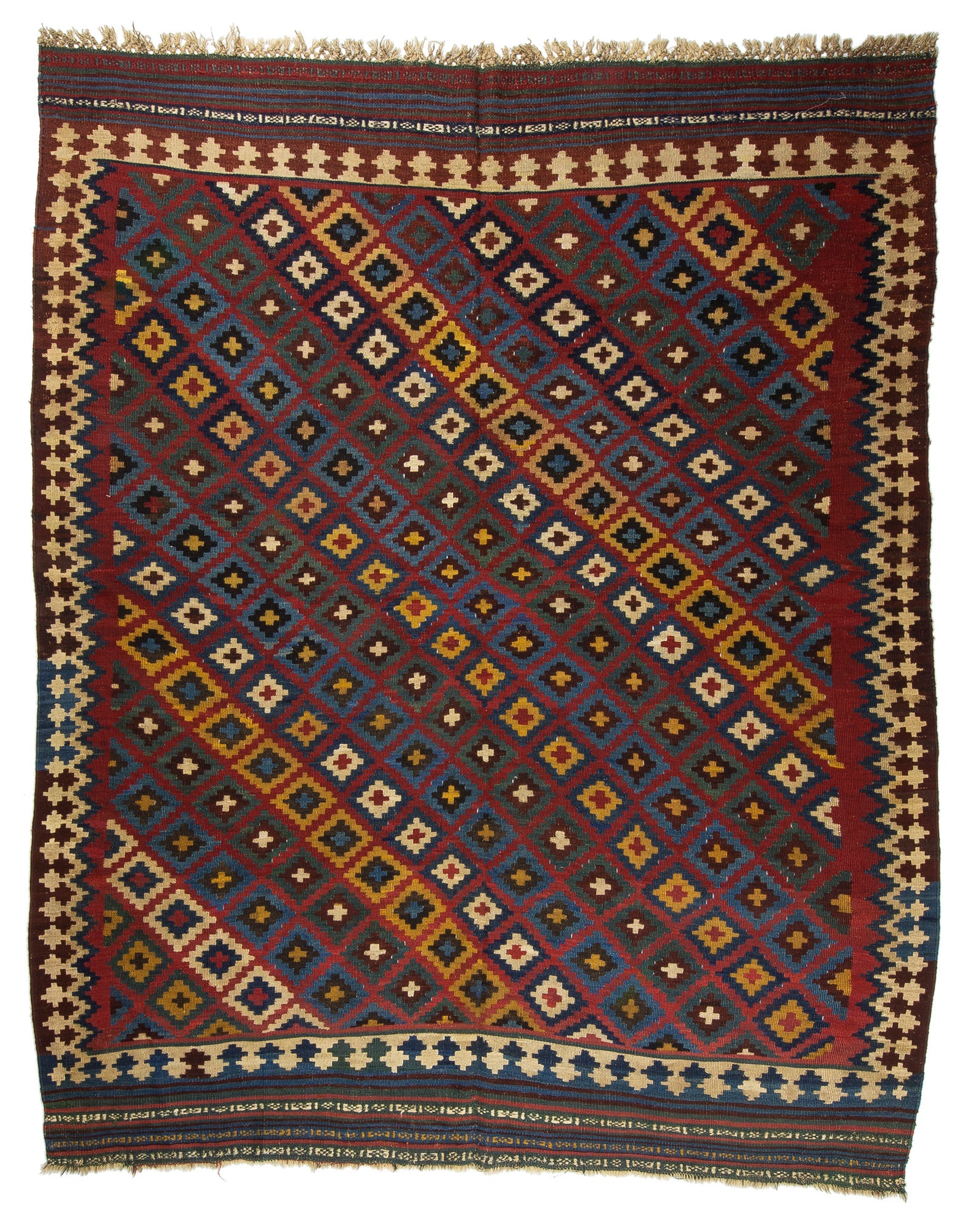 ヴィンテージ キリム幾何学模様ラグ 約165cm x 115cm 【公式通販】