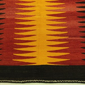 Alfombra kilim geométrica de 3.4x3.2 pies, alfombra kilim grande, alfombra kilim vintage hecha a mano, alfombra kilim turca, alfombra kilim dormitorio, alfombra kilim étnica MYK-571 imagen 4