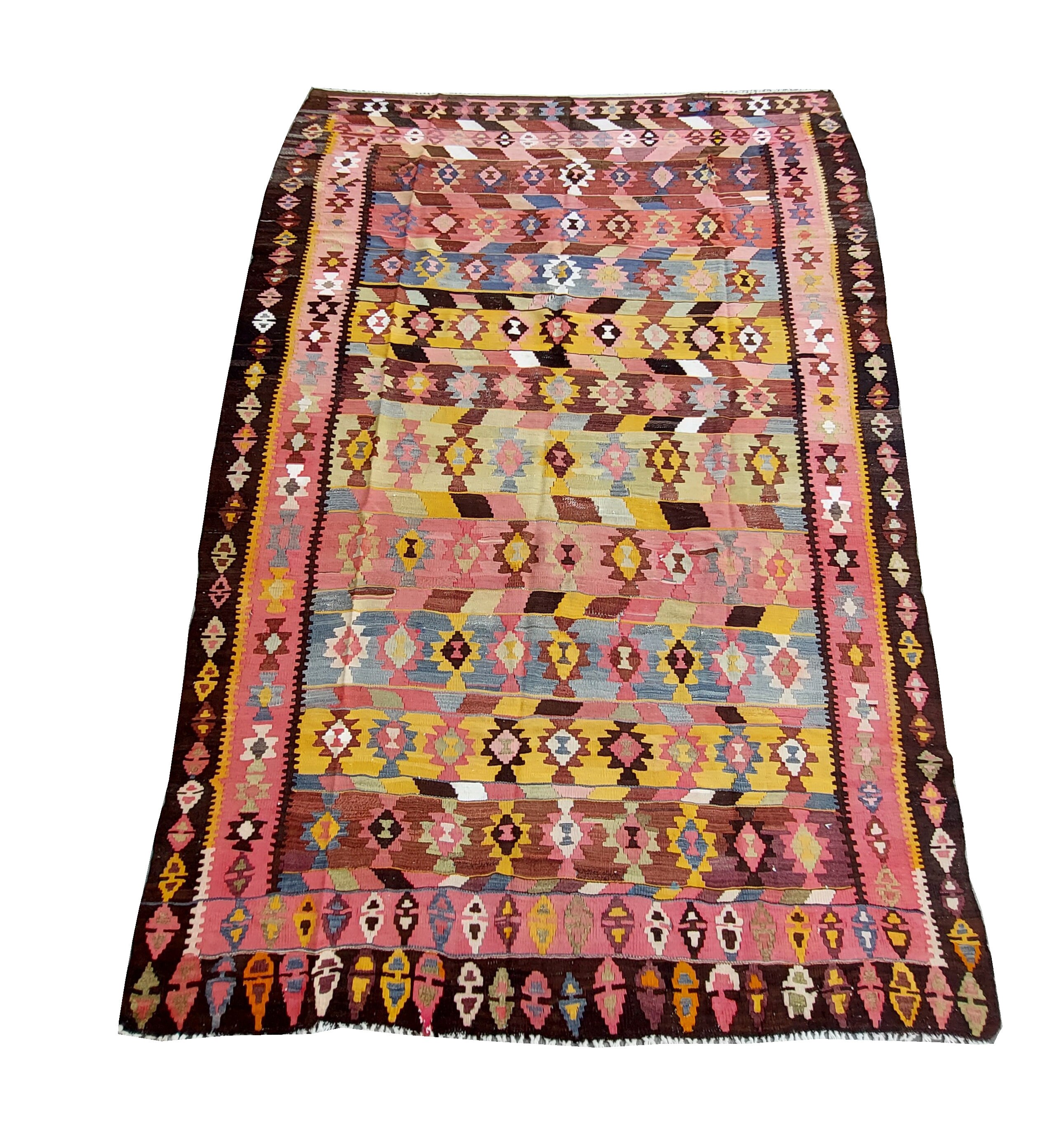 キリム rug Turkish Kilim Rug, 11.8X7.6 Ft, 360x231 Cm,large Vintage,home