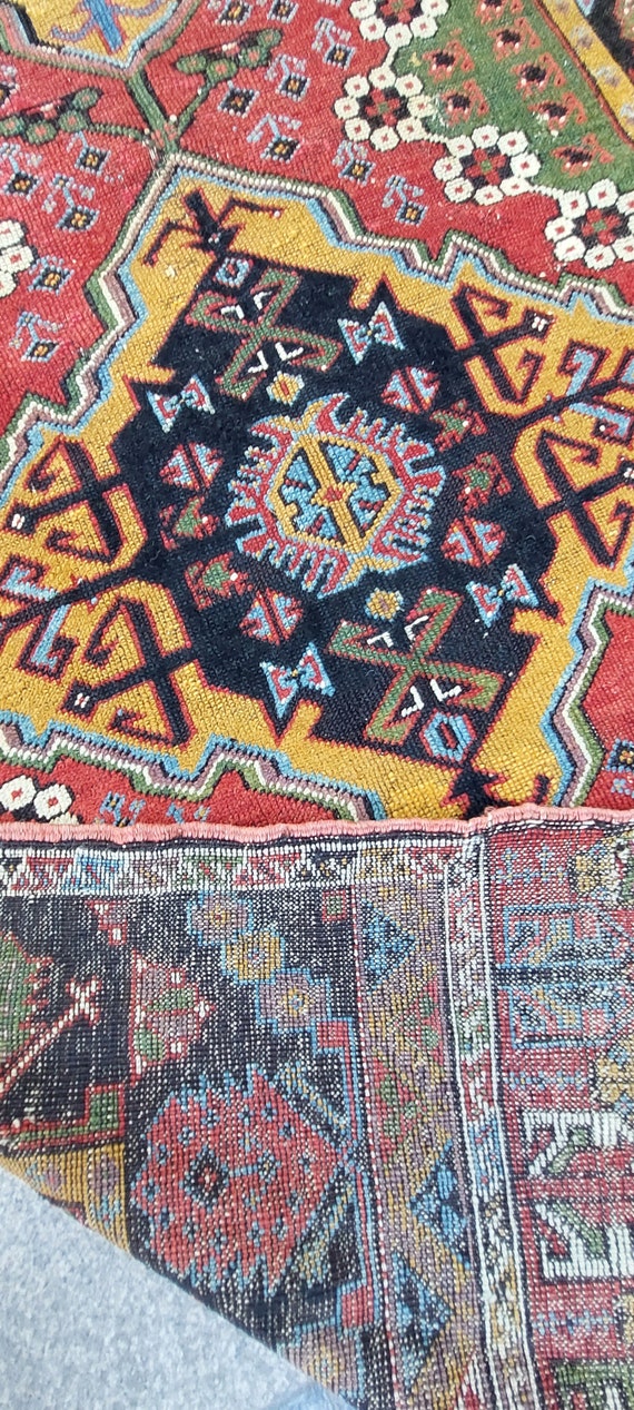 Antique Turkish Rug, 11.8x3.7 Ft, Kirsehir Rug,360x112 Cm