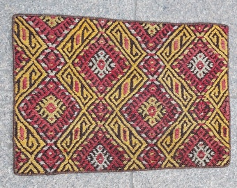 Vintage Kilim Rug, 24x16 inch, Kilim Rug, Turkish Flat Weave Kilim Rug, Home Living Room Floor Decor Kilim Rug, Area Kilim Rug, MYK-1476