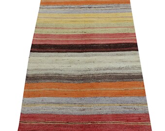 8.3x2.5 ft, Large Kilim Rug, Color Ful Kilim Rug, Vintage Turkish Kilim Rug, Artec Rug, Ethnic Kilim Rug, Oushak Kilim Rug,  MNK-286