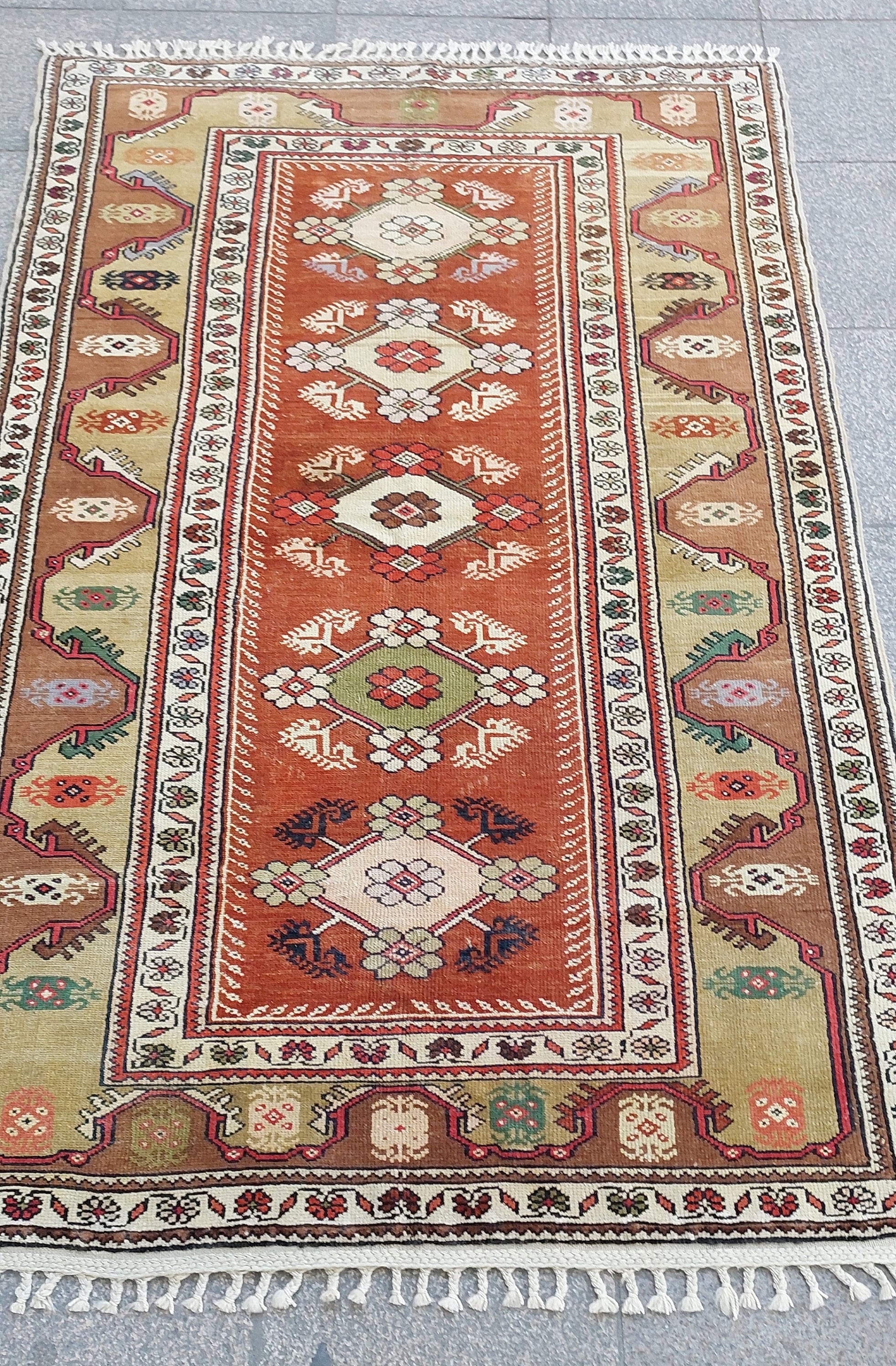 Vintage Rug, 7.2x4.5 Ft, Oriental Rug, Kitchen Rug, Turkish Rug
