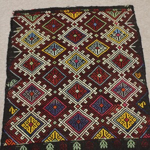 3.3x2.9 ft  Boho Home Decor, Oversize Kilim Rug, Decorative Kilim Rug, Aztec Rug, Ethnic Rug,Turkish Kilim Rug, MYK-1280