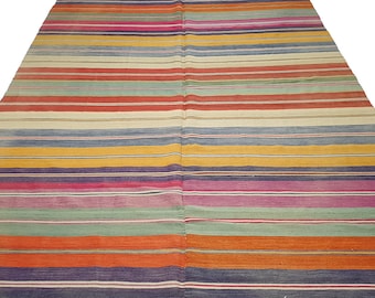 9.2x5.9 ft, Boho Home Decor, Oversize Kilim Rug, Decorative Kilim Rug, Artec Rug, Ethnic Kilim Rug, Oushak Kilim Rug, Design Rug, MYK-921