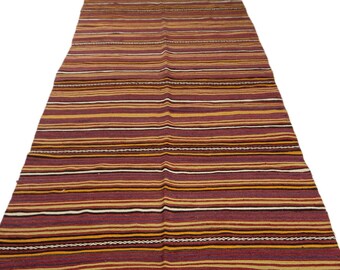 7.4x4.2 ft, Large Kilim Rug, Color Ful Kilim Rug, Vintage Turkish Kilim Rug, Artec Rug, Ethnic Kilim Rug, Oushak Kilim Rug,  MYK-1225D