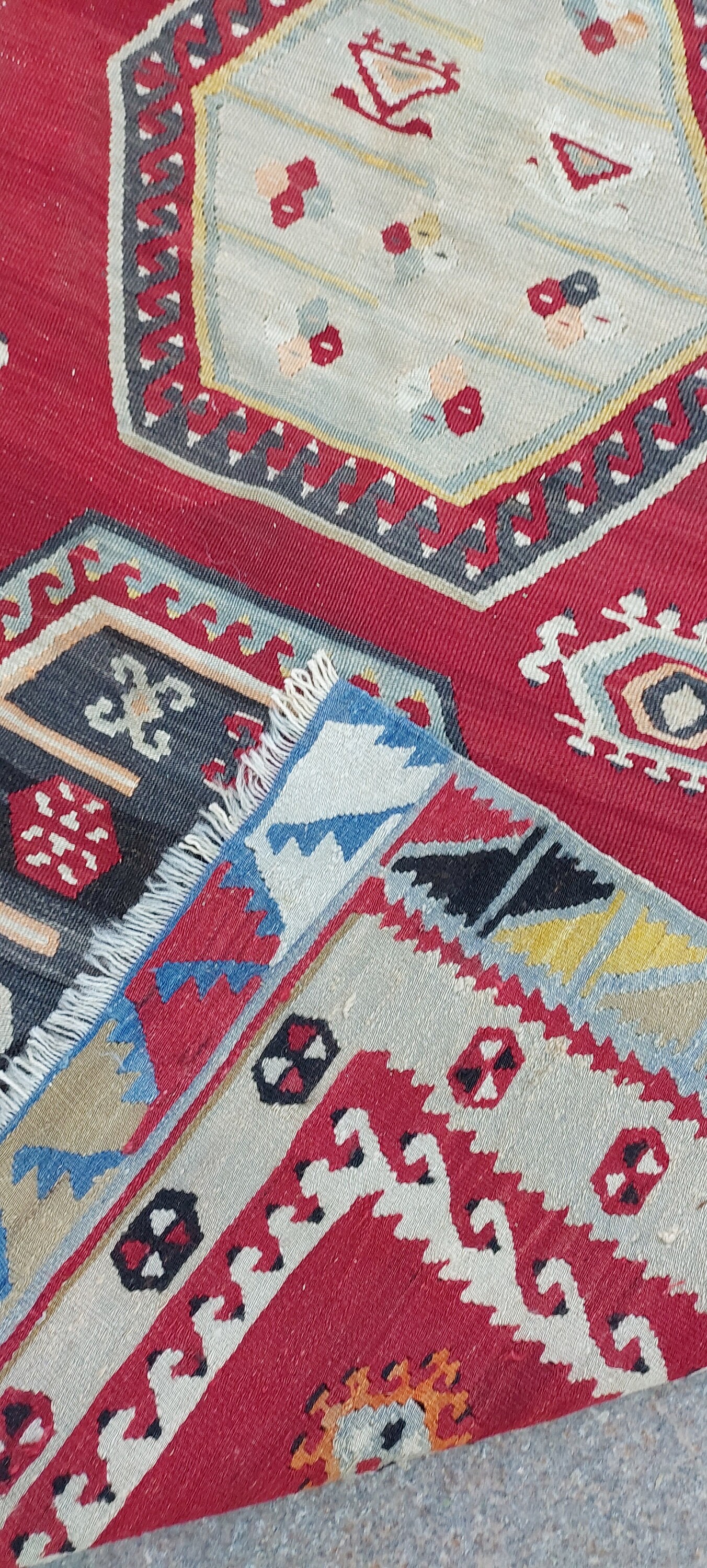 11.7x7.9フィートオールドヴィンテージキリムラグ、ラージキリムラグ