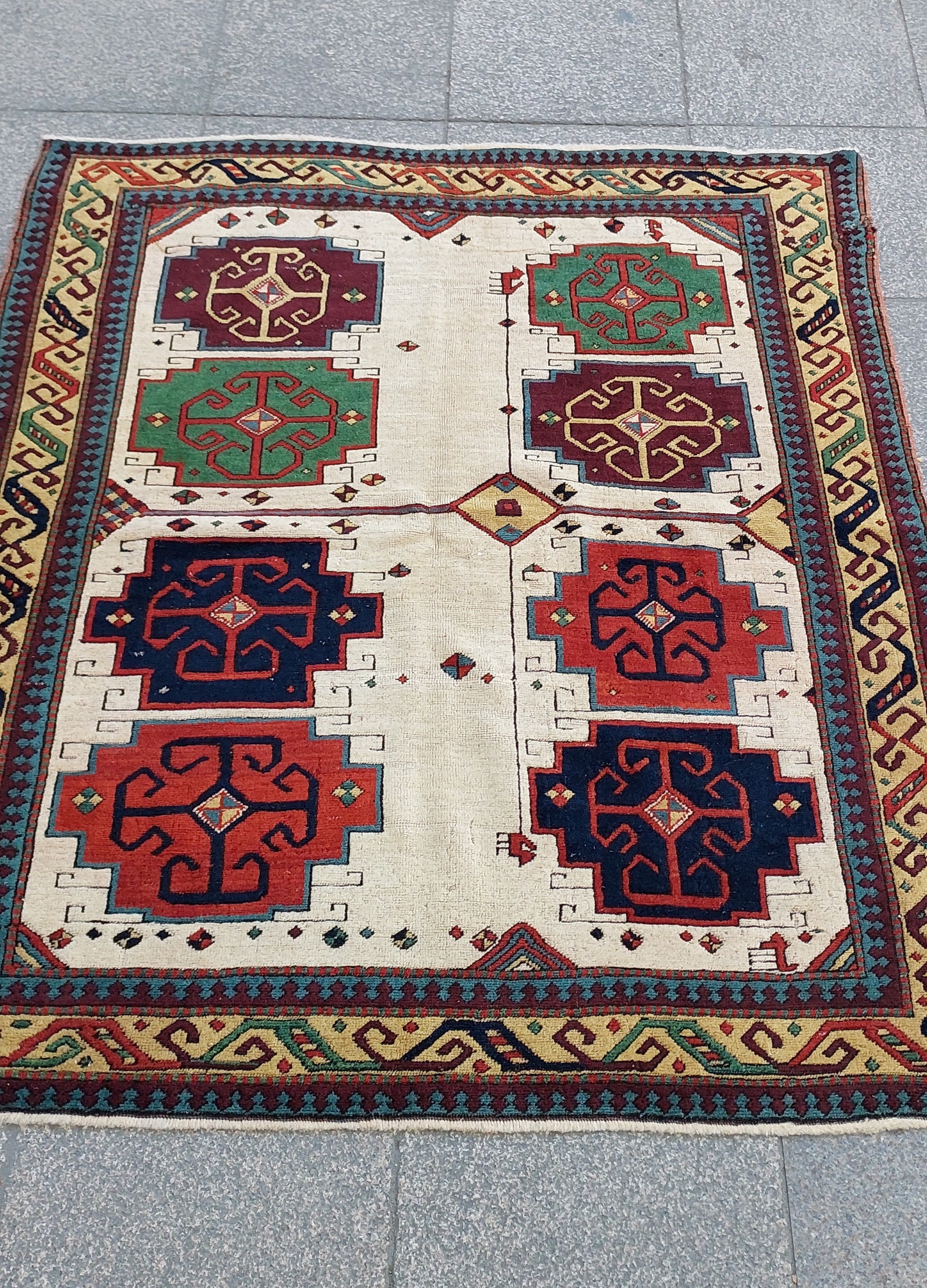 5.2x4.4 Ft, Old Rug, Red Rug, 158x135 Cm, Vintage Turkish