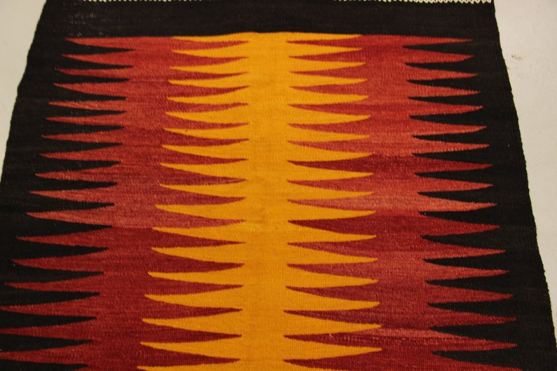 Alfombra kilim geométrica de 3.4x3.2 pies, alfombra kilim grande, alfombra kilim vintage hecha a mano, alfombra kilim turca, alfombra kilim dormitorio, alfombra kilim étnica MYK-571 imagen 5