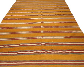 9x5.9 ft Large Kilim Rug, Color Ful Kilim Rug, Vintage Turkish Kilim Rug, Artec Rug, Ethnic Kilim Rug, Oushak Kilim Rug,  MYK-910A