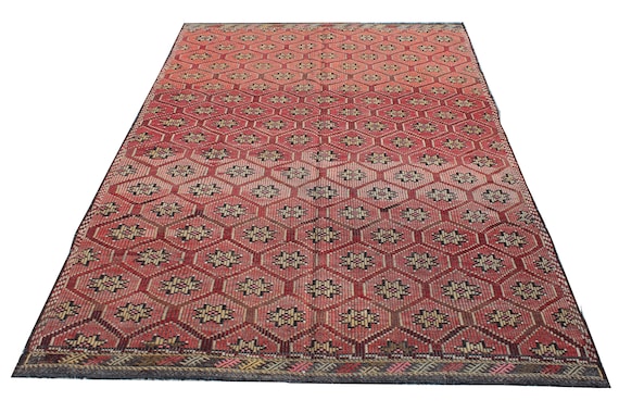 37.5×70 \"Call me” ViNTAGE TURKiSH RUG Vintage Turkish Rug Blue and Yellow 5.7' by 3.6' – Femme