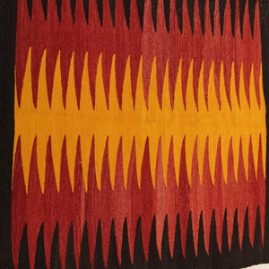 Alfombra kilim geométrica de 3.4x3.2 pies, alfombra kilim grande, alfombra kilim vintage hecha a mano, alfombra kilim turca, alfombra kilim dormitorio, alfombra kilim étnica MYK-571 imagen 3