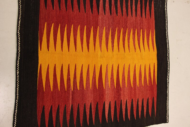Alfombra kilim geométrica de 3.4x3.2 pies, alfombra kilim grande, alfombra kilim vintage hecha a mano, alfombra kilim turca, alfombra kilim dormitorio, alfombra kilim étnica MYK-571 imagen 3