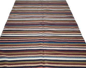 8.2x4.8 ft, Large Kilim Rug, Color Ful Kilim Rug, Vintage Turkish Kilim Rug, Artec Rug, Ethnic Kilim Rug, Oushak Kilim Rug,  MYK-1018A