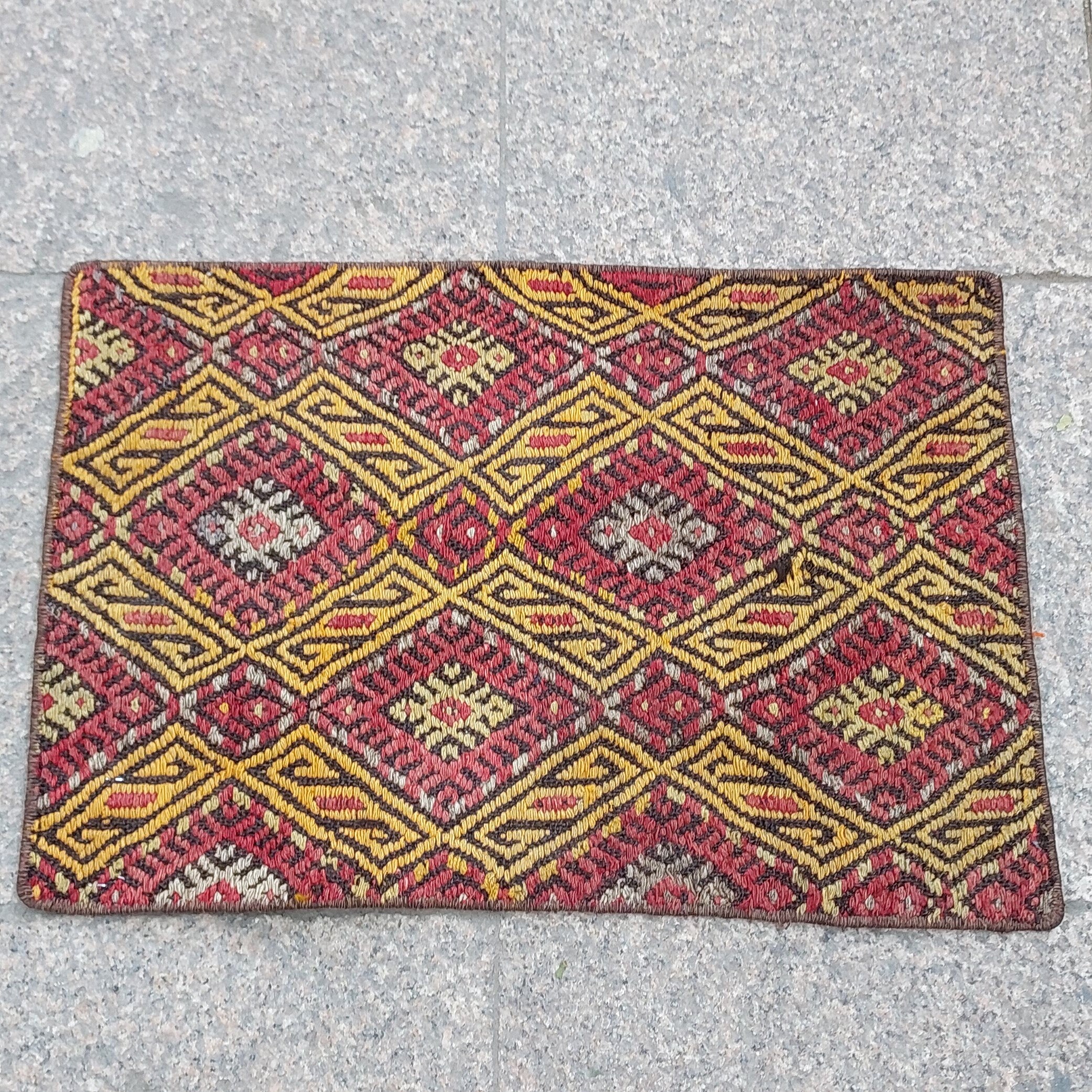 Vintage Kilim Rug, 24x16 Inch, Kilim Rug, Turkish Flat Weave Kilim