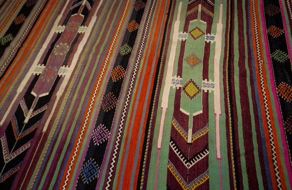 10.4x5.8フィート、317 x 177 cm、オールドヴィンテージキリムラグ