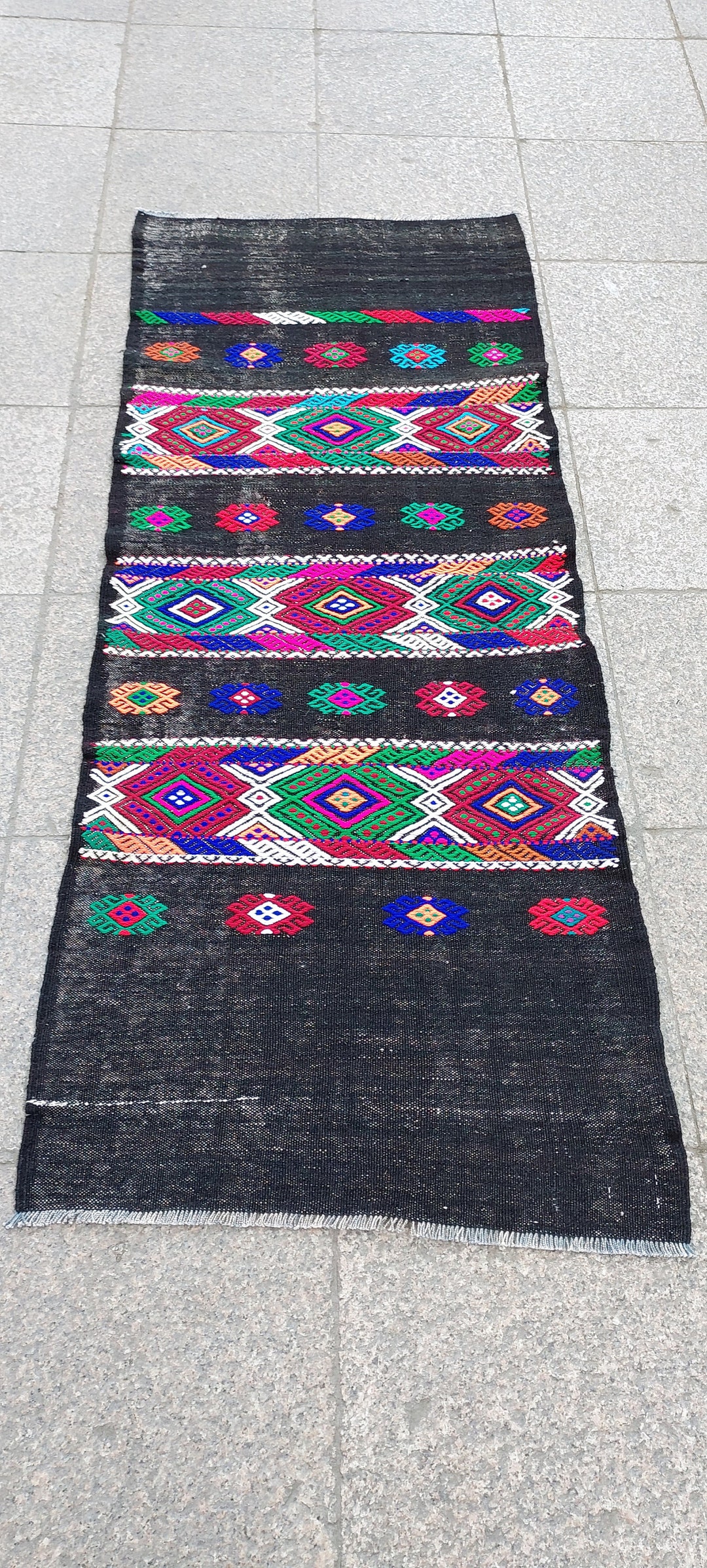ヴィンテージラグ　トルコラグ　キリム オールドキリム トルコ シワス 180×444cm 1930年代 ヴィンテージ