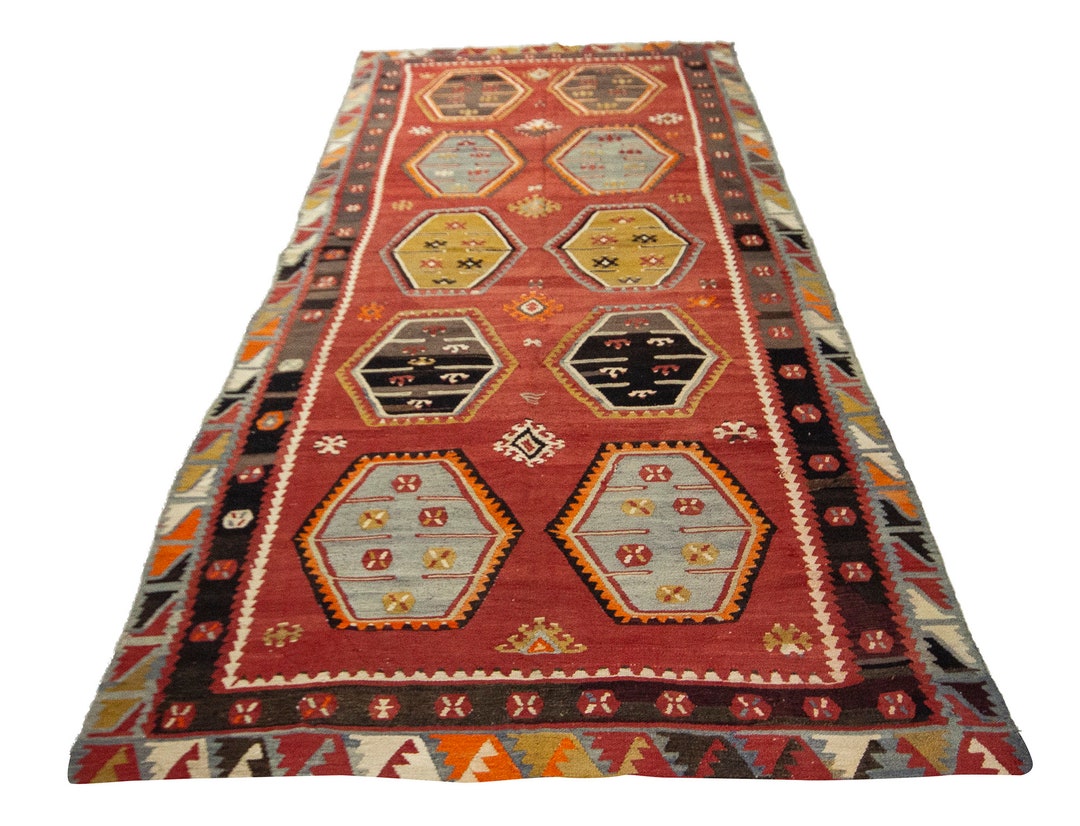 Artec Rug 10.6x4.9 Ft Artec Kilim Rug, Turkish Rug, Vintage Rug, Bohemian Kilim ...