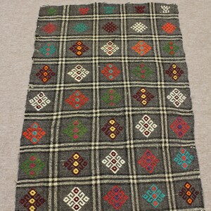 3.5x2.2 ft Boho Home Decor, Oversize Kilim Rug, Decorative Kilim Rug, Aztec Rug, Ethnic Rug.Handmade Kilim Rug, MYK-1272
