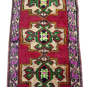 Vintage  Rug, 2.8X1.5 ft, Oriental rug, Kitchen  rug, Turkish rug, Carpet Rug, 3x2 ft, Oushak rug, Aztec Rug, Livingroom rug, MH-278