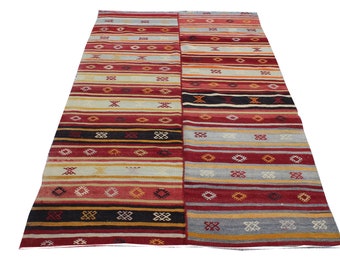 8.8x5.3 ft, Ethnic Kilim Rug, Handmade Kilim Rug,Area rug, wool rug,Boho Kilim, Decor Rug, King Sıze Vintage kilim Bohemian Rug, MNK-294