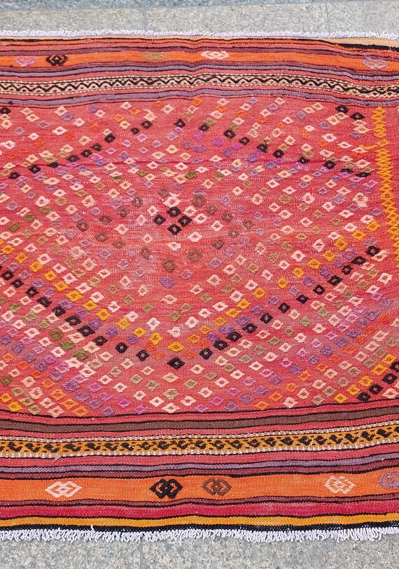 ヴィンテージキリム ヴィンテージキリムラグ 3.4 x 3 フィート オリエンタルラグ