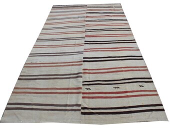 11.8x6.1 ft, Large Kilim Rug, Color Ful Kilim Rug, Vintage Turkish Kilim Rug, Artec Rug, Ethnic Kilim Rug, Oushak Kilim Rug,  MNK-227