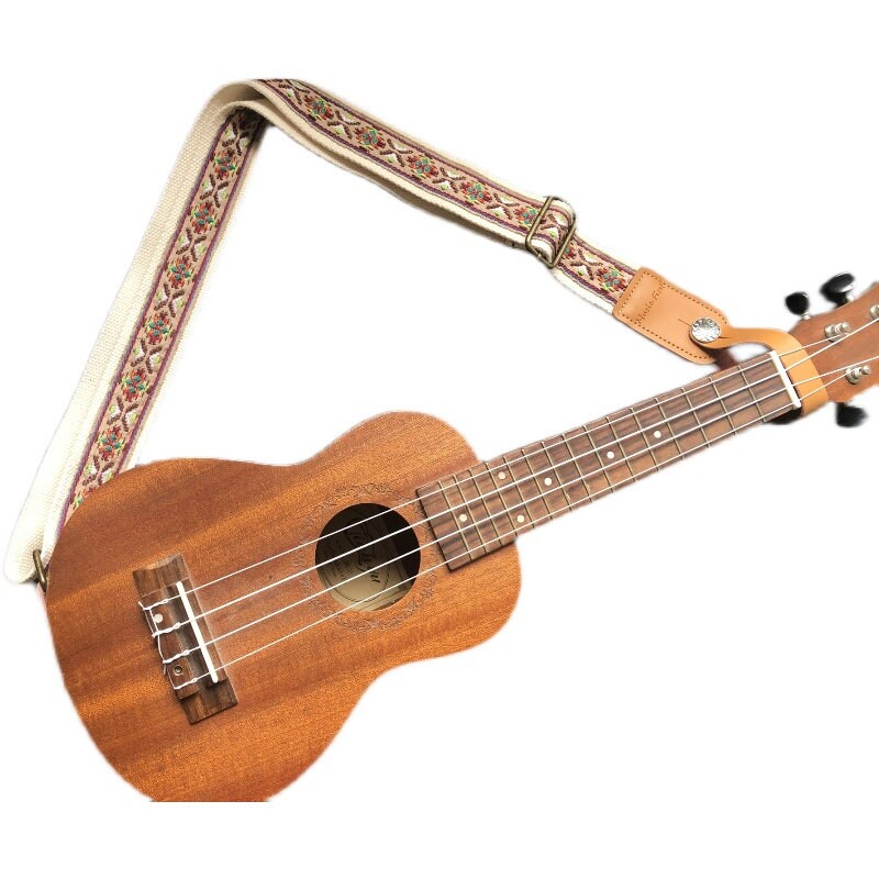 Best Embroidered Ukulele Strap White Shoulder Strap for Etsy