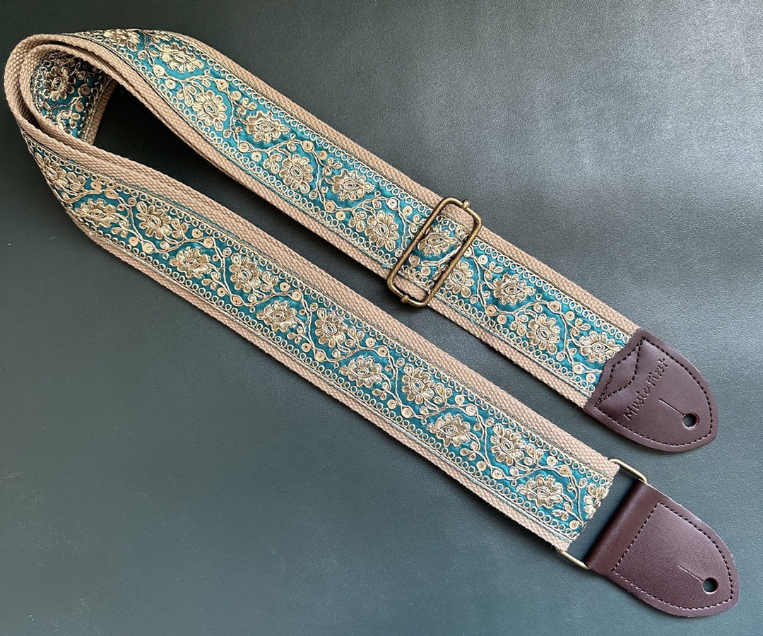 Handmade Guitar Strap, Embroidered Strap for Guitars of All Sizes