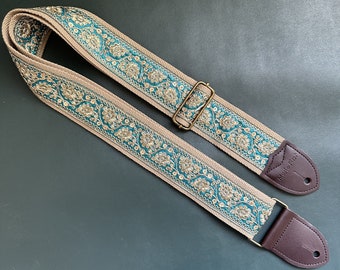 Handmade Guitar Strap, Embroidered Strap for Guitars of All Sizes, Dainty Basss Strap, Gift for Guitar Players