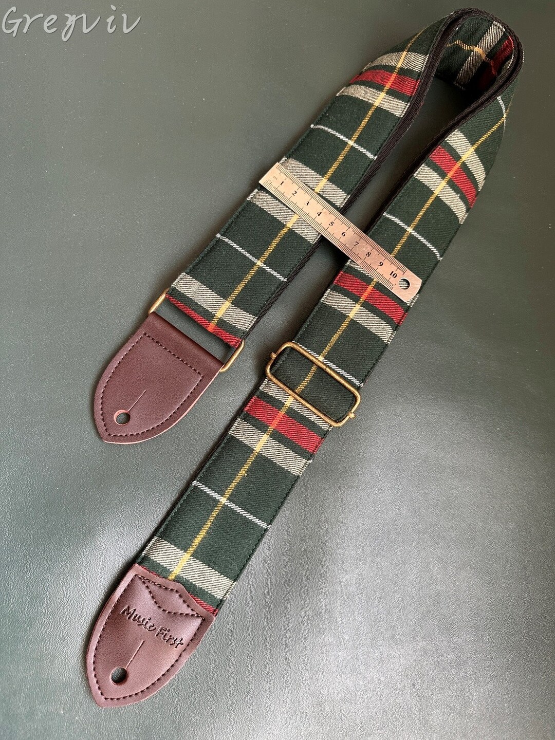 Plaid Guitar Strap Vintage Style Guitar Strap Handmade Bass Etsy