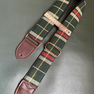 Plaid Guitar Strap, Vintage Style Guitar Strap, Handmade Bass Strap, Shoulder Strap for Guitars of All Sizes, Gift for Music Players