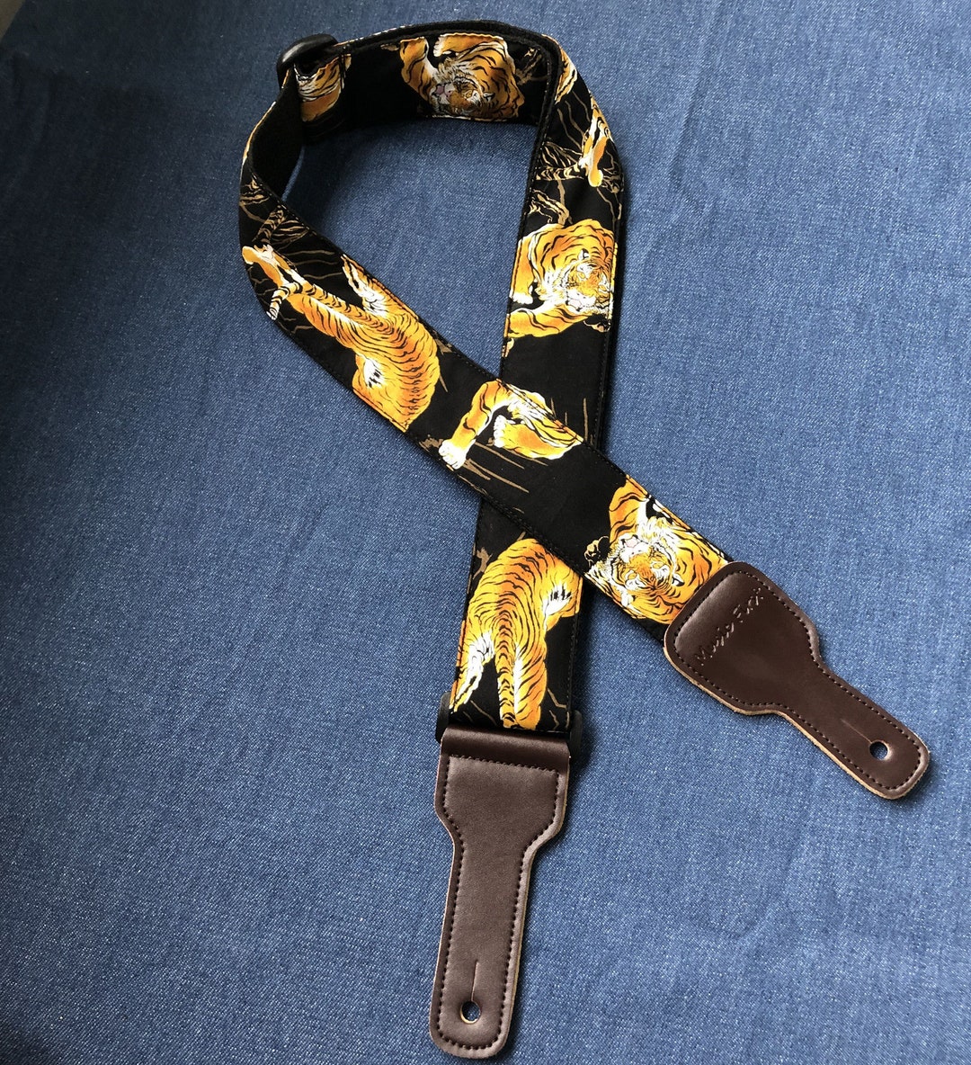 The King of Beasts Guitar Strap, Tiger Guitar Strap, Handmade Guitar