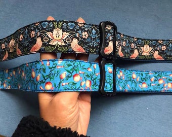 Unique Guitar Straps Crossbody- Pomegranate Ukulele Strap- Strawberry Thieves Ukulele Strap - Guitar Player Gift -Personalized Gifts for Him